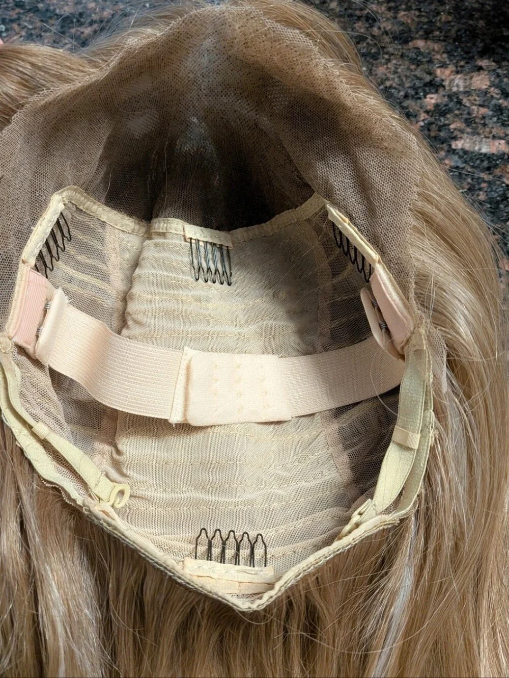 Dark Warm Blonde Mix Long Layered Synthetic Wig